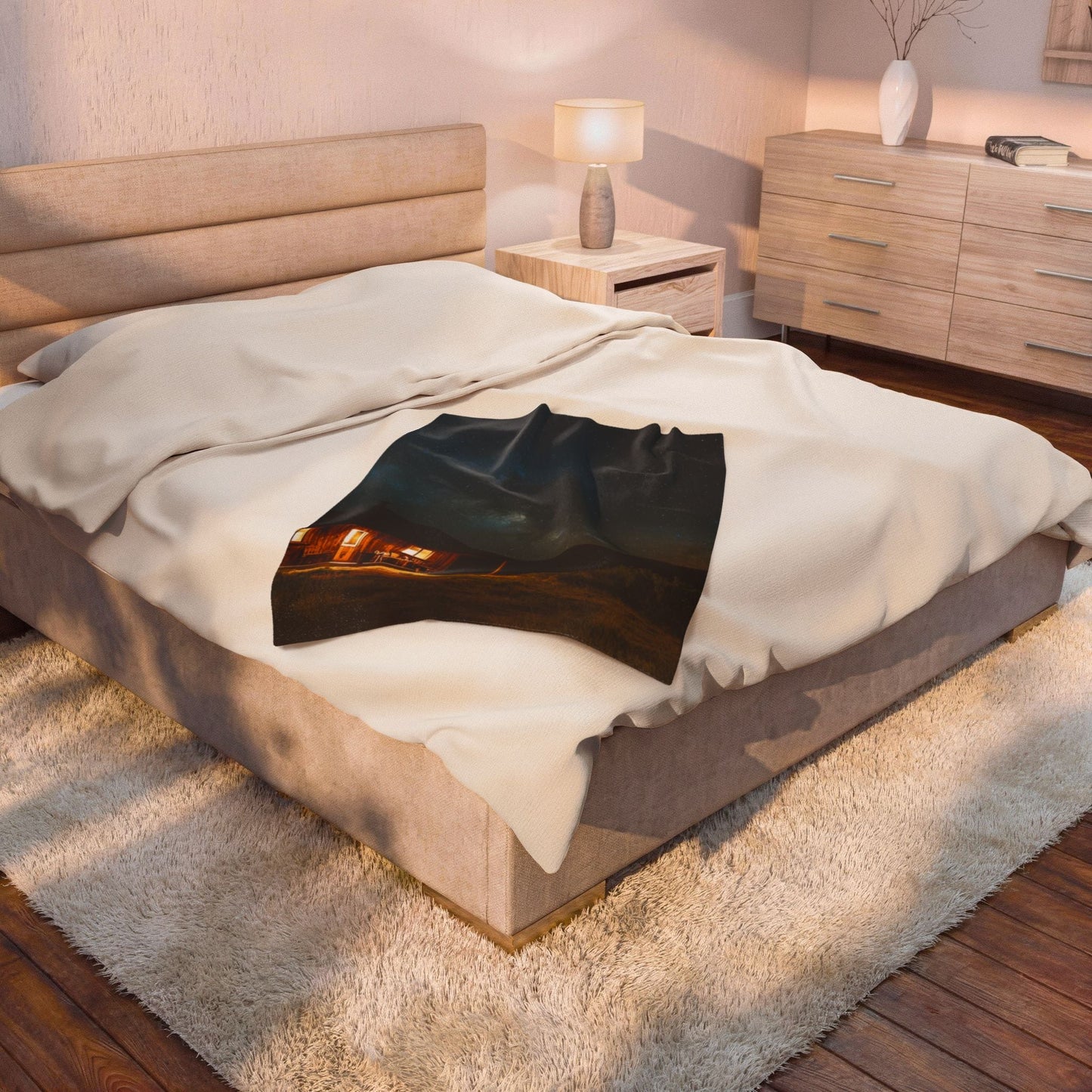 Cabin Under the Stars — Plush Blanket - JG Visual Arts