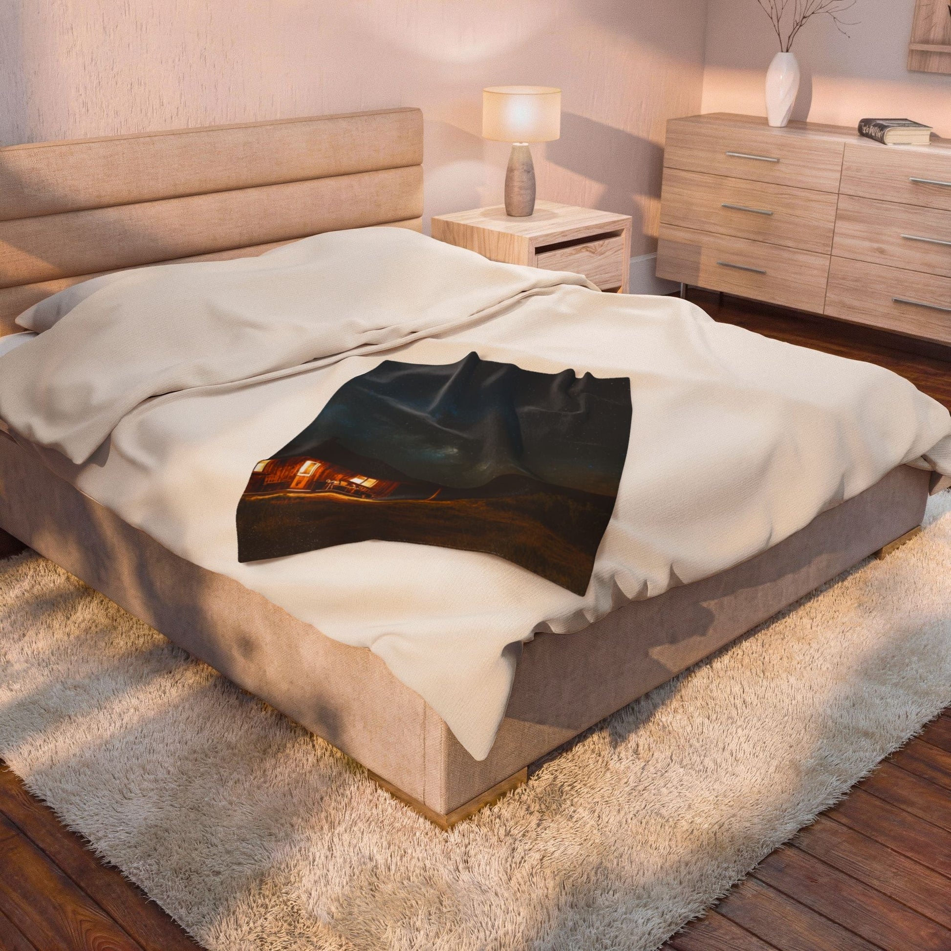 Cabin Under the Stars — Plush Blanket - JG Visual Arts