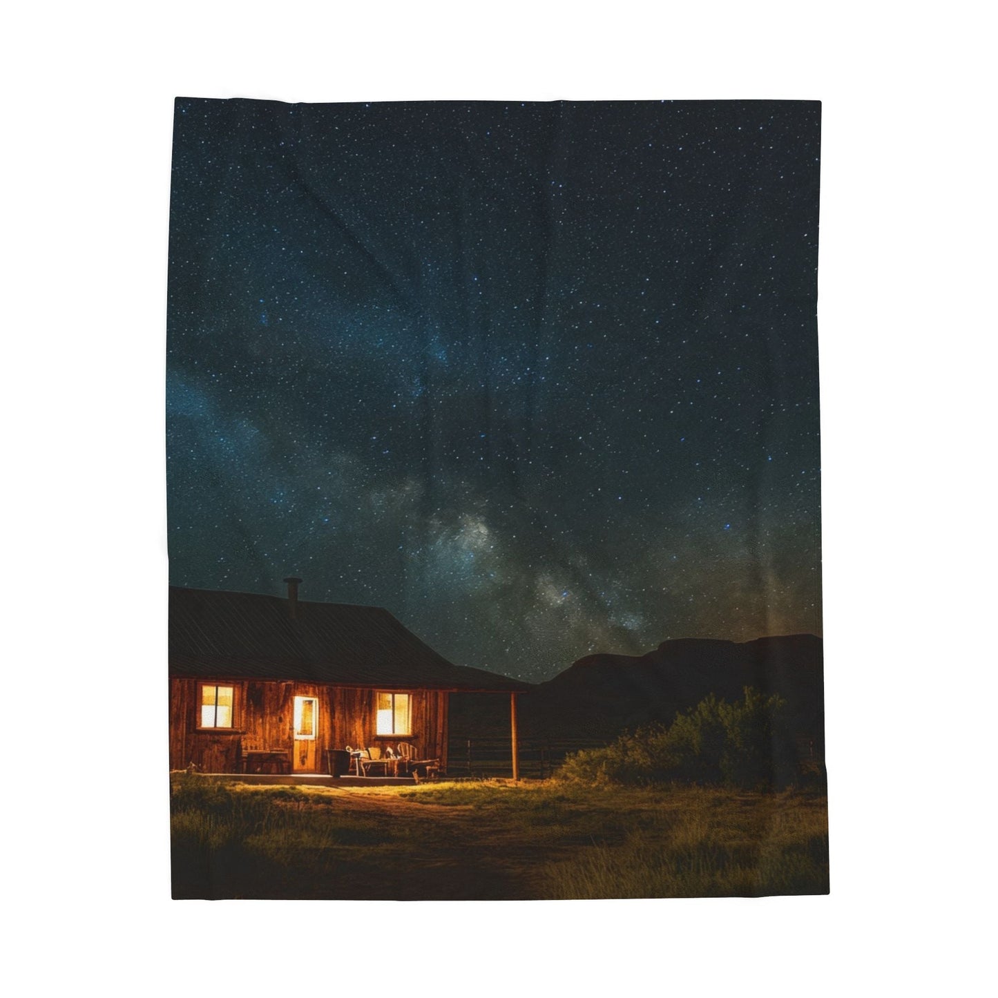 Cabin Under the Stars — Plush Blanket - JG Visual Arts