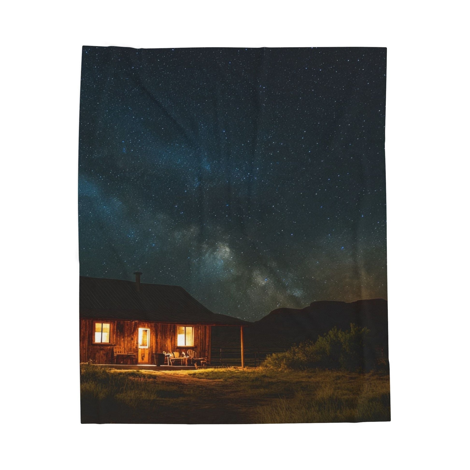 Cabin Under the Stars — Plush Blanket - JG Visual Arts