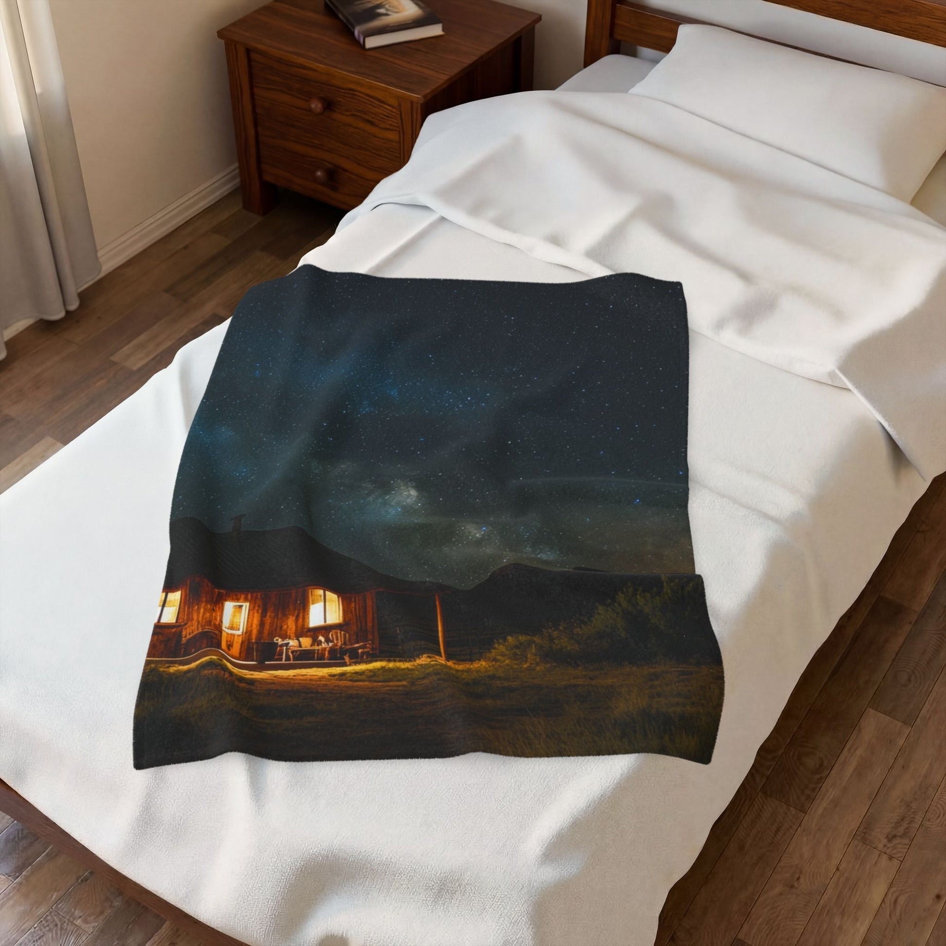 Cabin Under the Stars — Plush Blanket - JG Visual Arts