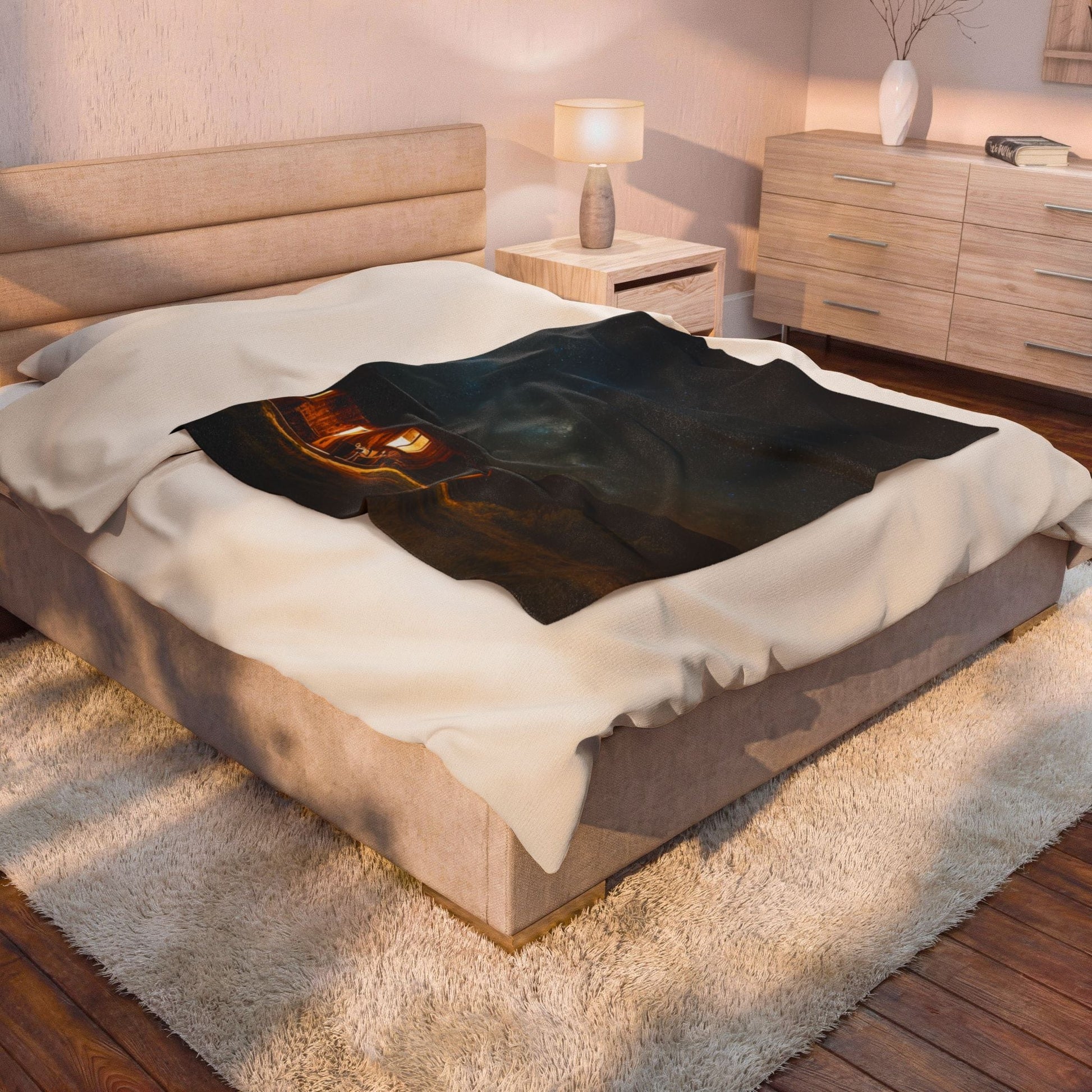 Cabin Under the Stars — Plush Blanket - JG Visual Arts