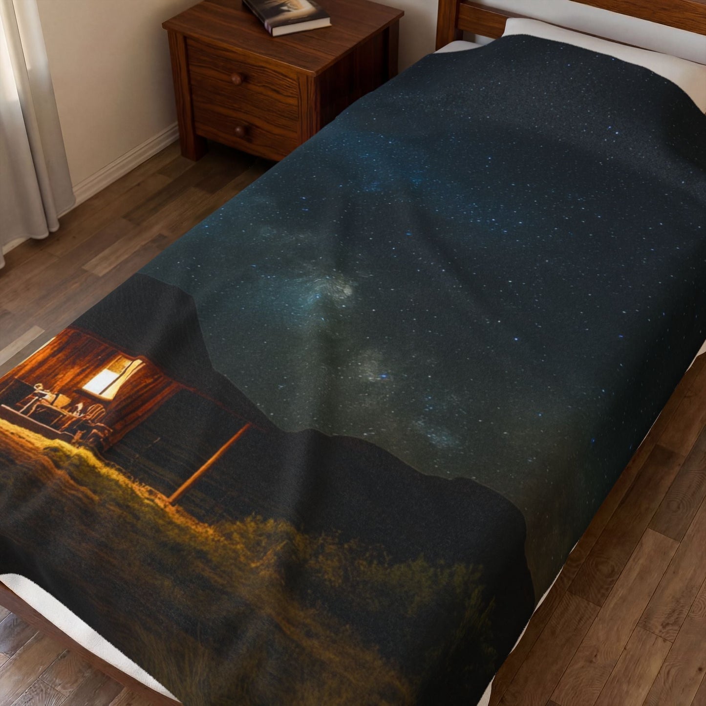 Cabin Under the Stars — Plush Blanket - JG Visual Arts