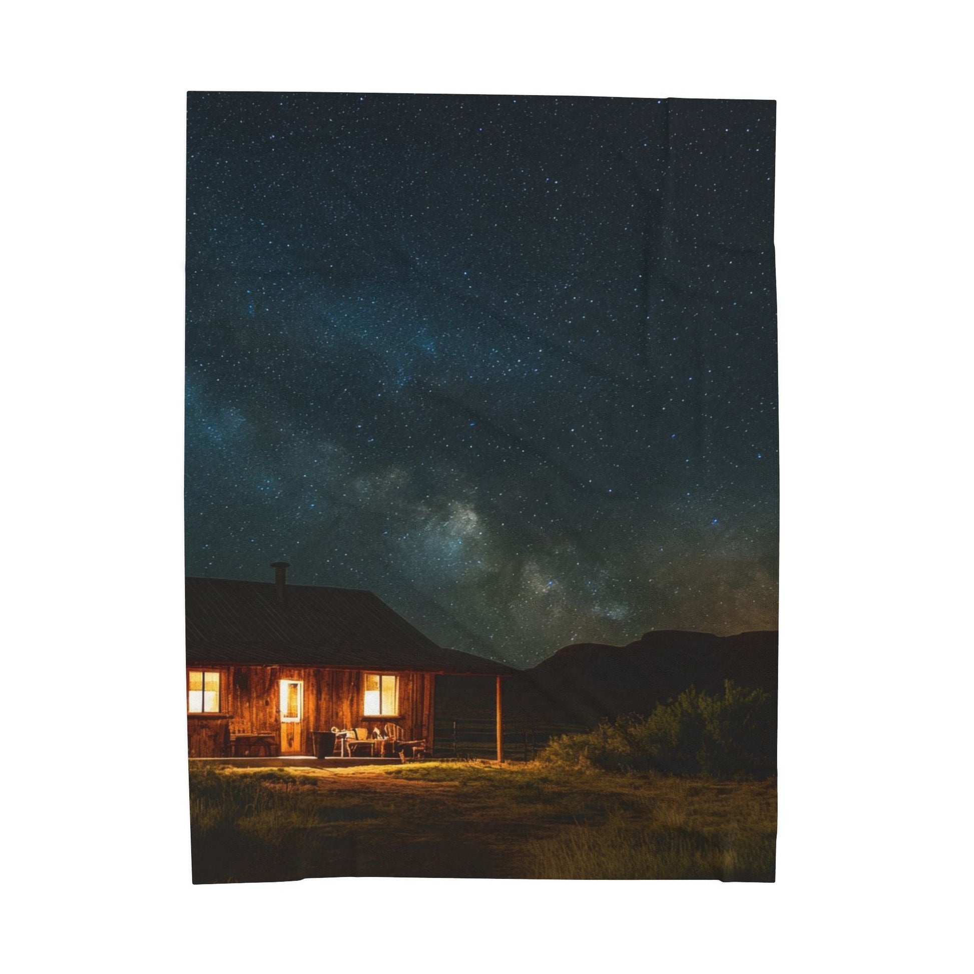 Cabin Under the Stars — Plush Blanket - JG Visual Arts