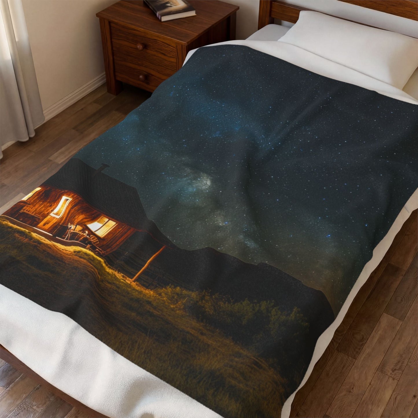 Cabin Under the Stars — Plush Blanket - JG Visual Arts