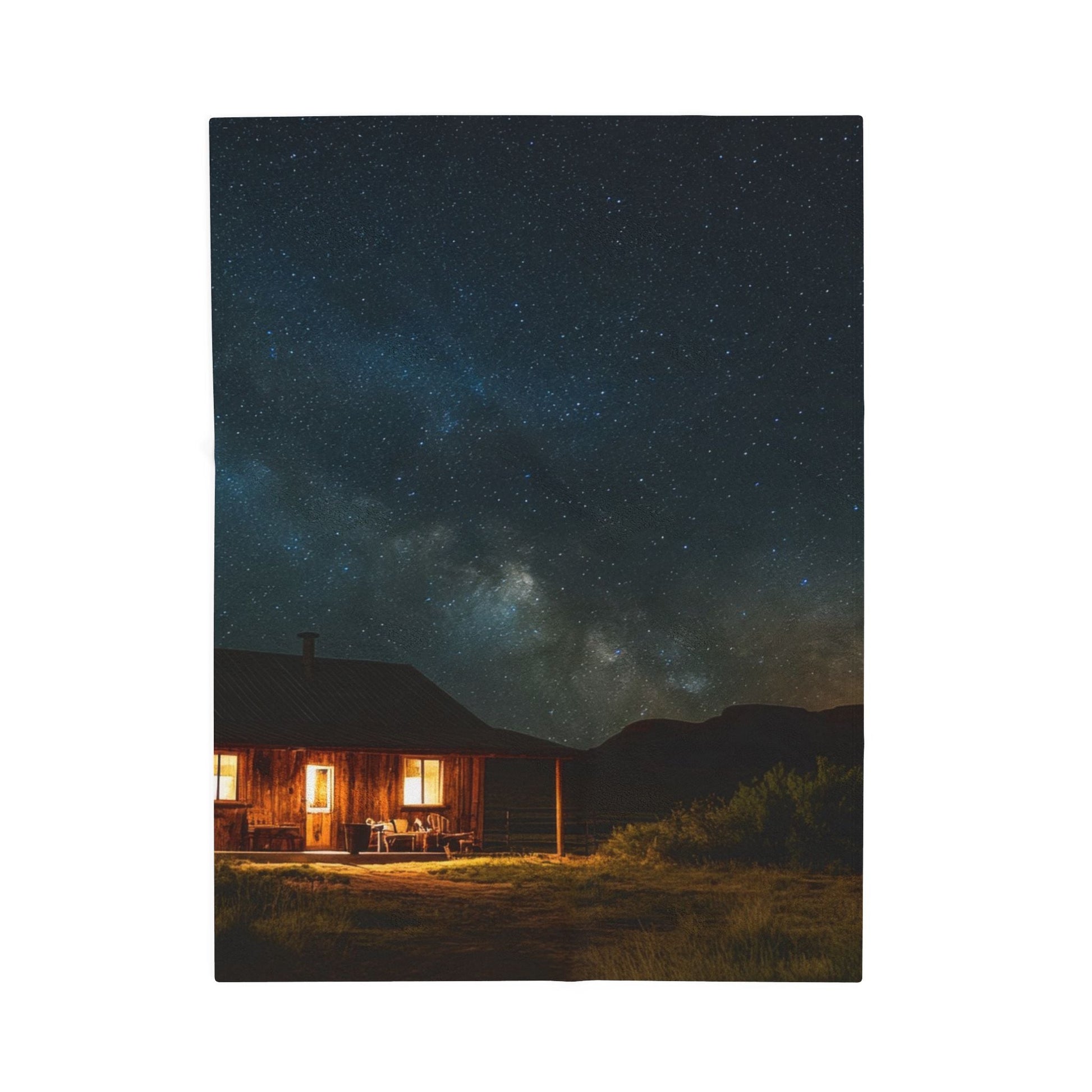 Cabin Under the Stars — Plush Blanket - JG Visual Arts