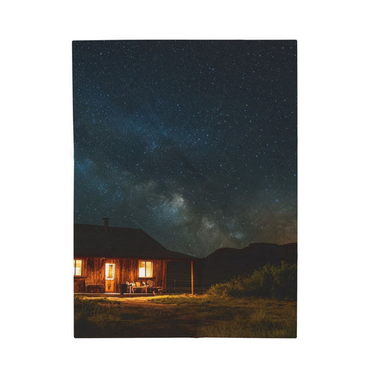 Cabin Under the Stars — Plush Blanket - JG Visual Arts