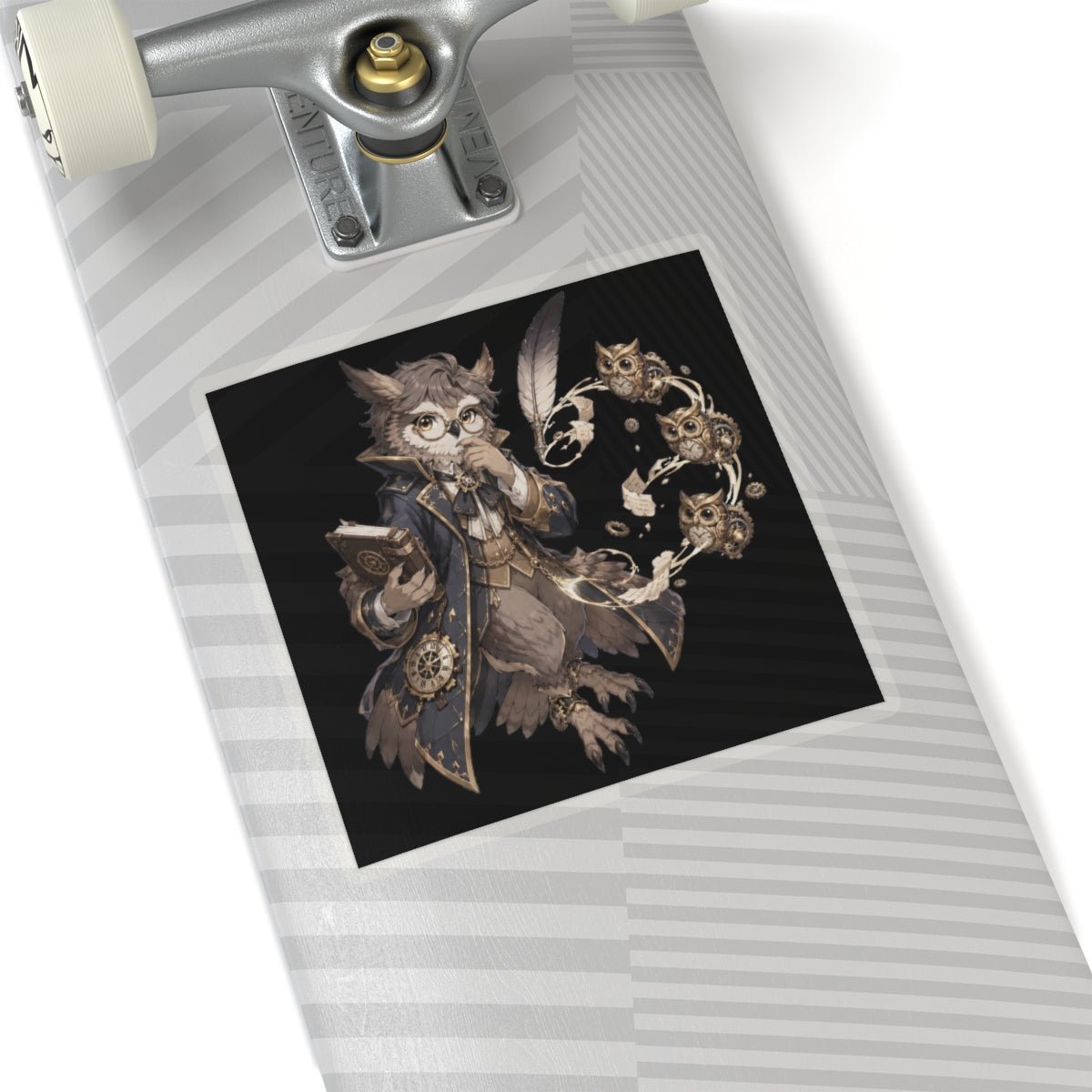 Clocktower Owl Scribe — Sticker - JG Visual Arts