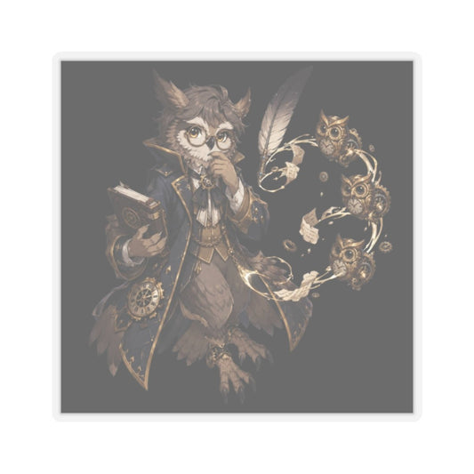 Clocktower Owl Scribe — Sticker - JG Visual Arts