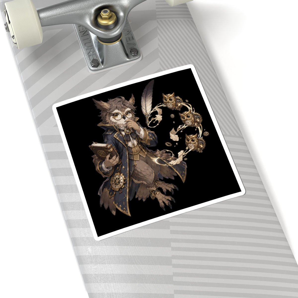 Clocktower Owl Scribe — Sticker - JG Visual Arts