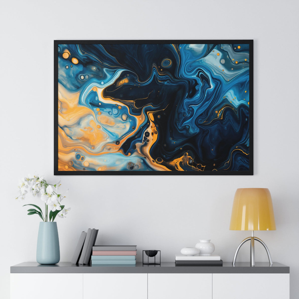 Cobalt Current Framed Print - JG Visual Arts