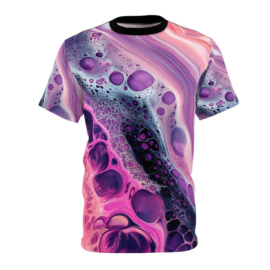 Cosmic Dreamscape All - Over Print T - Shirt - Acrylic Pour Art Design - JDG Visual Arts