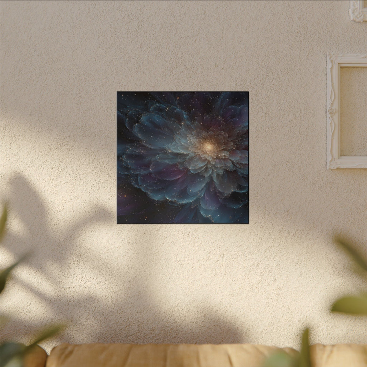 Cosmic Mandala Bloom — Square Canvas - JG Visual Arts