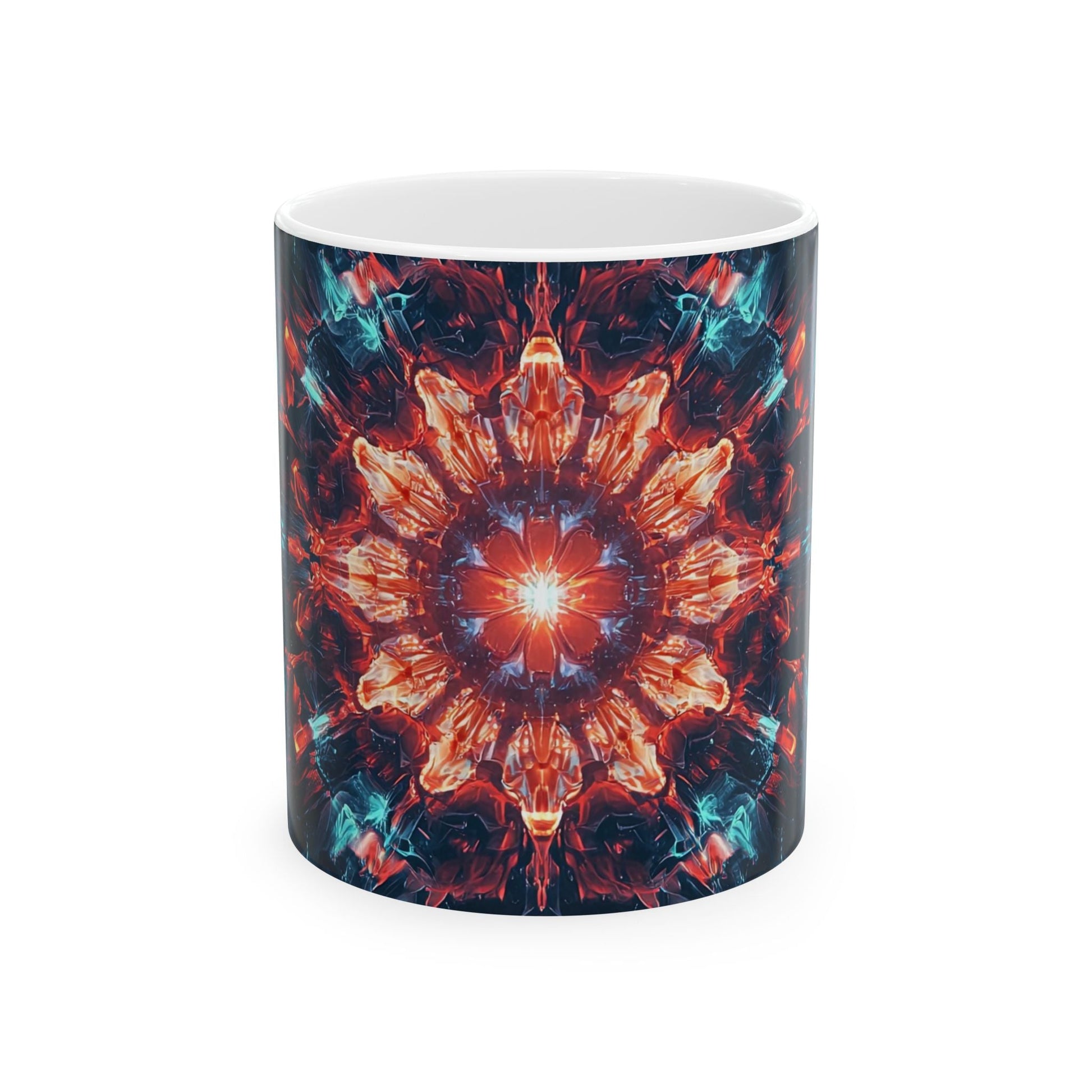 Crystal Mandala — Ember & Ice Kaleidoscope Mug - JG Visual Arts
