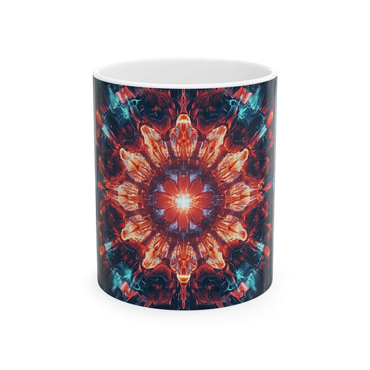 Crystal Mandala — Ember & Ice Kaleidoscope Mug - JDG Visual Arts