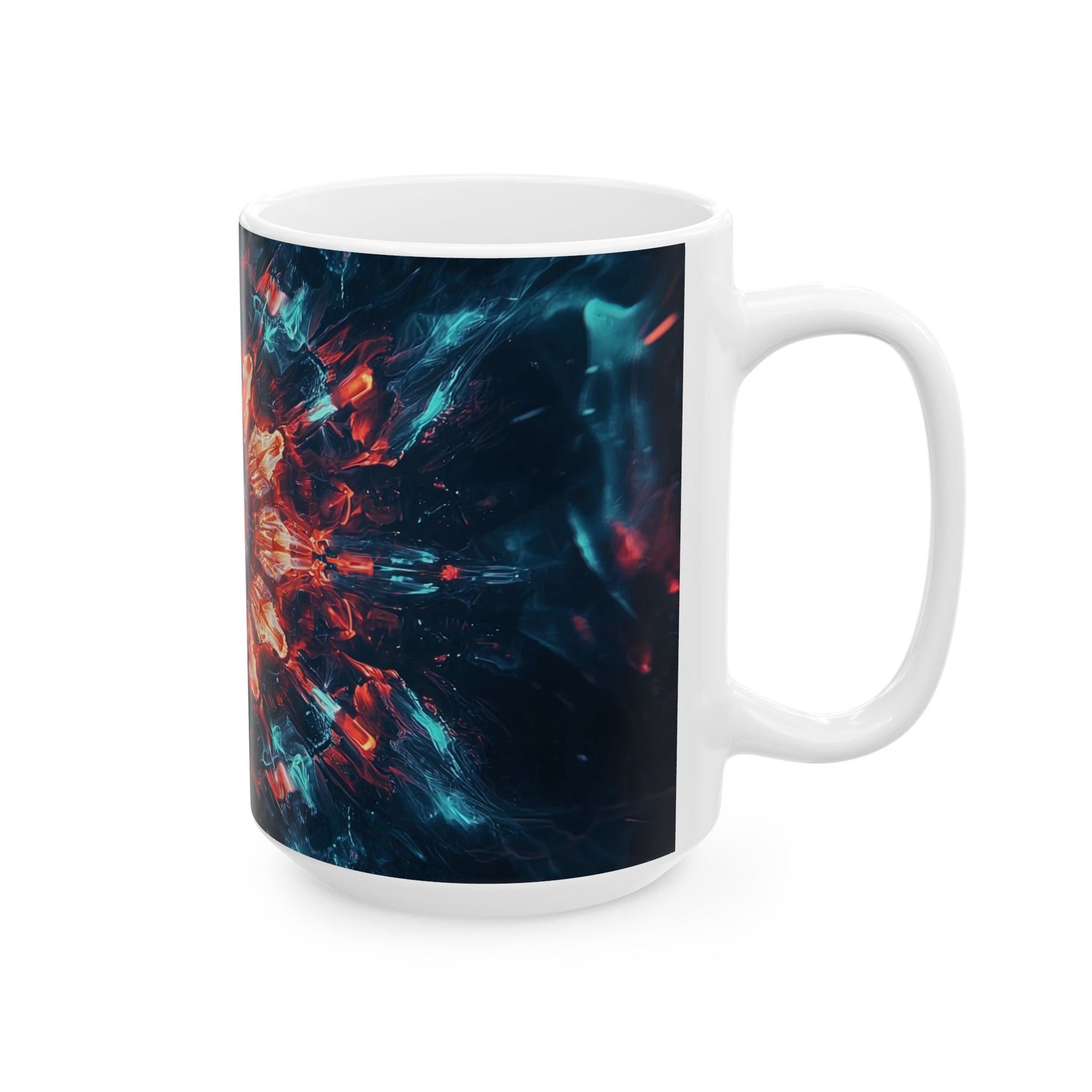 Crystal Mandala — Ember & Ice Kaleidoscope Mug - JG Visual Arts