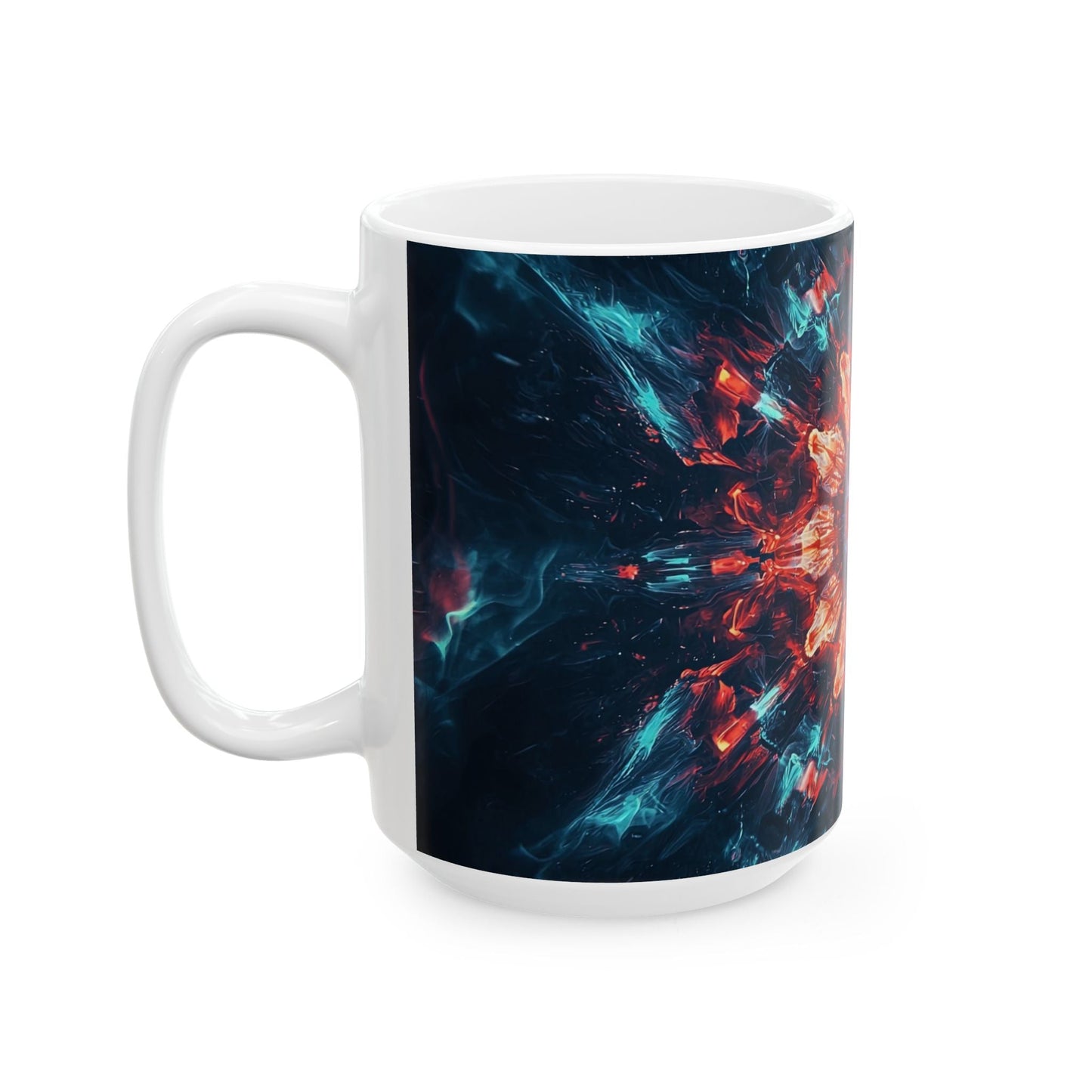 Crystal Mandala — Ember & Ice Kaleidoscope Mug - JG Visual Arts