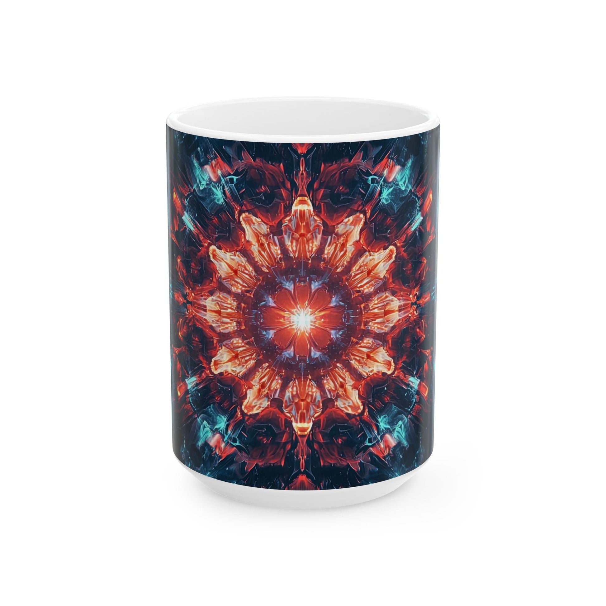 Crystal Mandala — Ember & Ice Kaleidoscope Mug - JG Visual Arts
