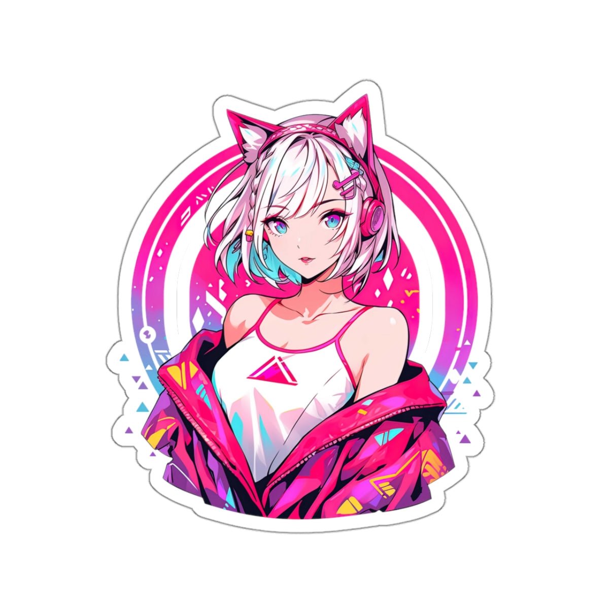 Cybernetic Dreams: Neon Pulse, Sticker - JDG Visual Arts