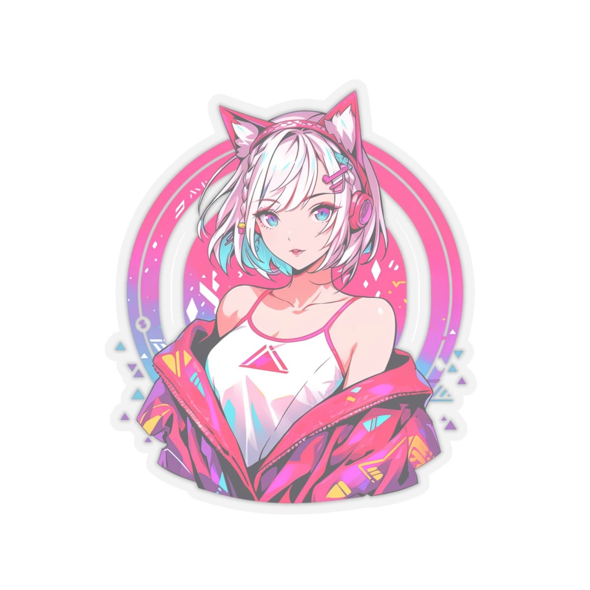 Cybernetic Dreams: Neon Pulse, Sticker - JDG Visual Arts