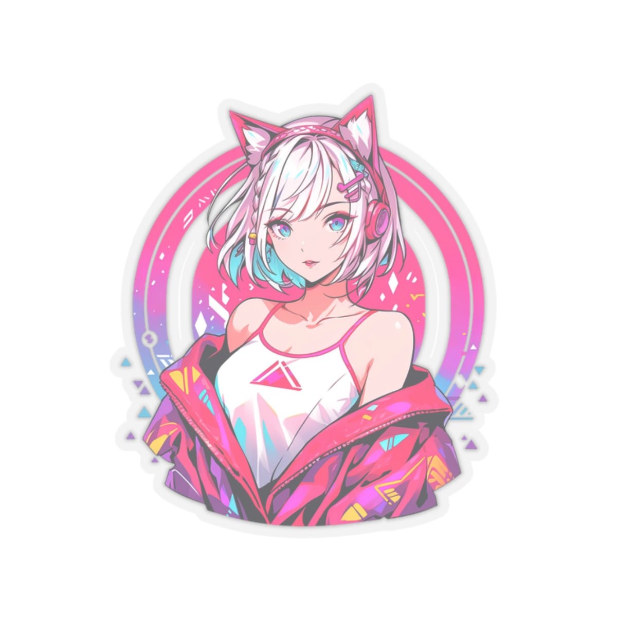 Cybernetic Dreams: Neon Pulse, Sticker - JDG Visual Arts