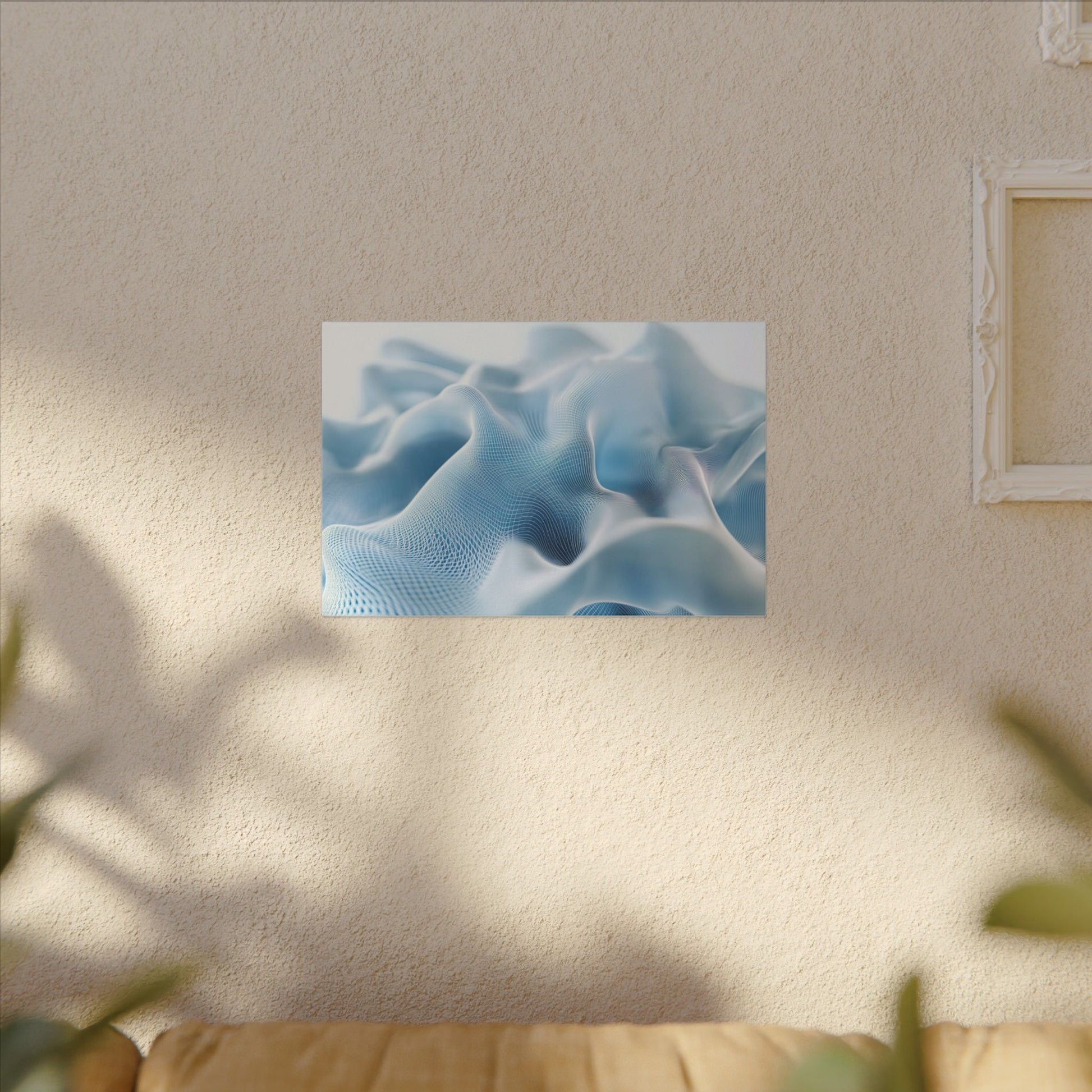 Digital Silk — Flowing Wireframe Waves Canvas - JG Visual Arts