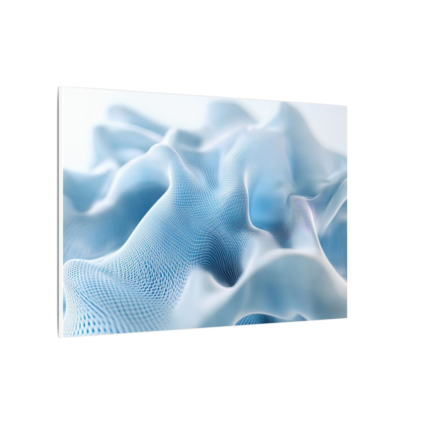 Digital Silk — Flowing Wireframe Waves Canvas - JG Visual Arts