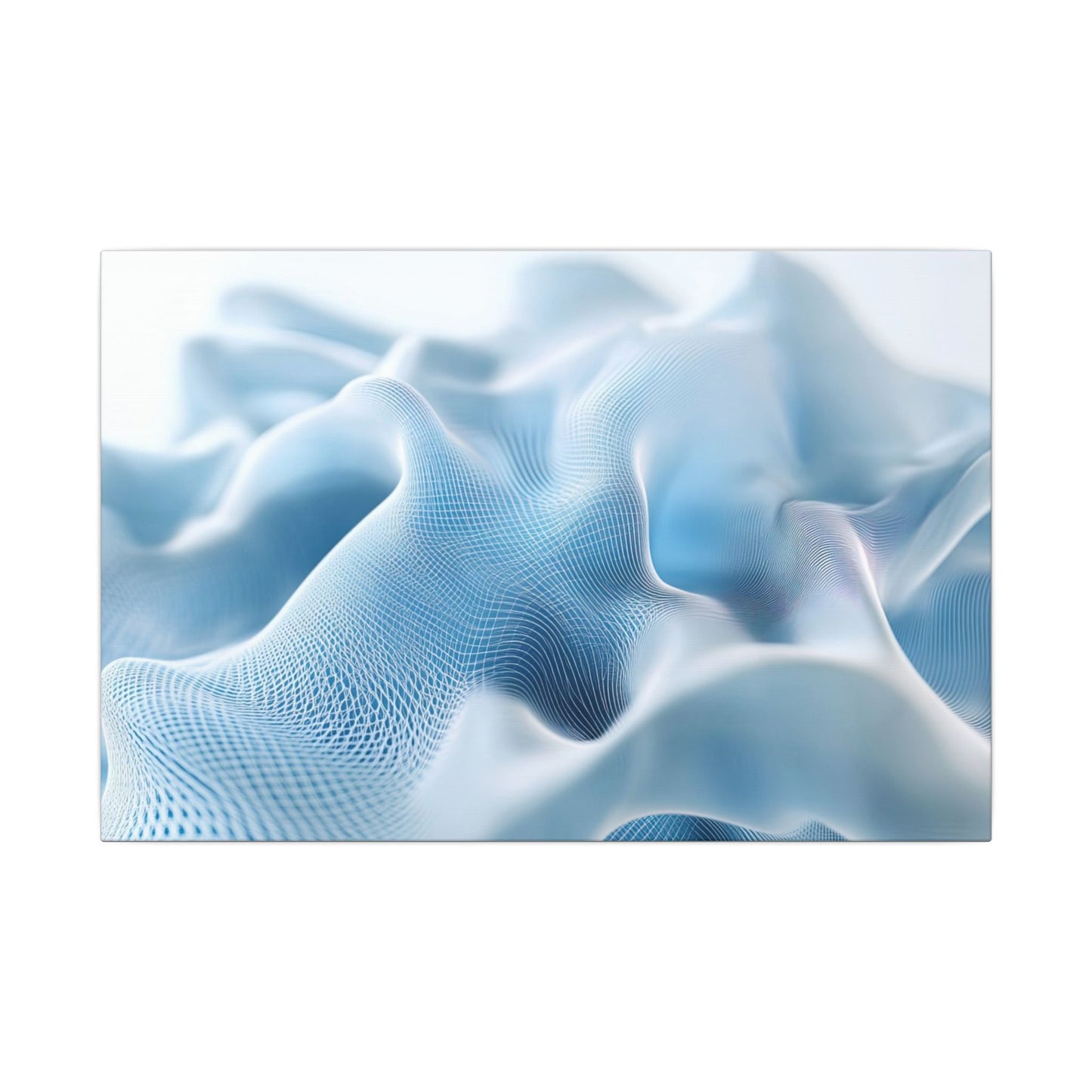 Digital Silk — Flowing Wireframe Waves Canvas - JG Visual Arts