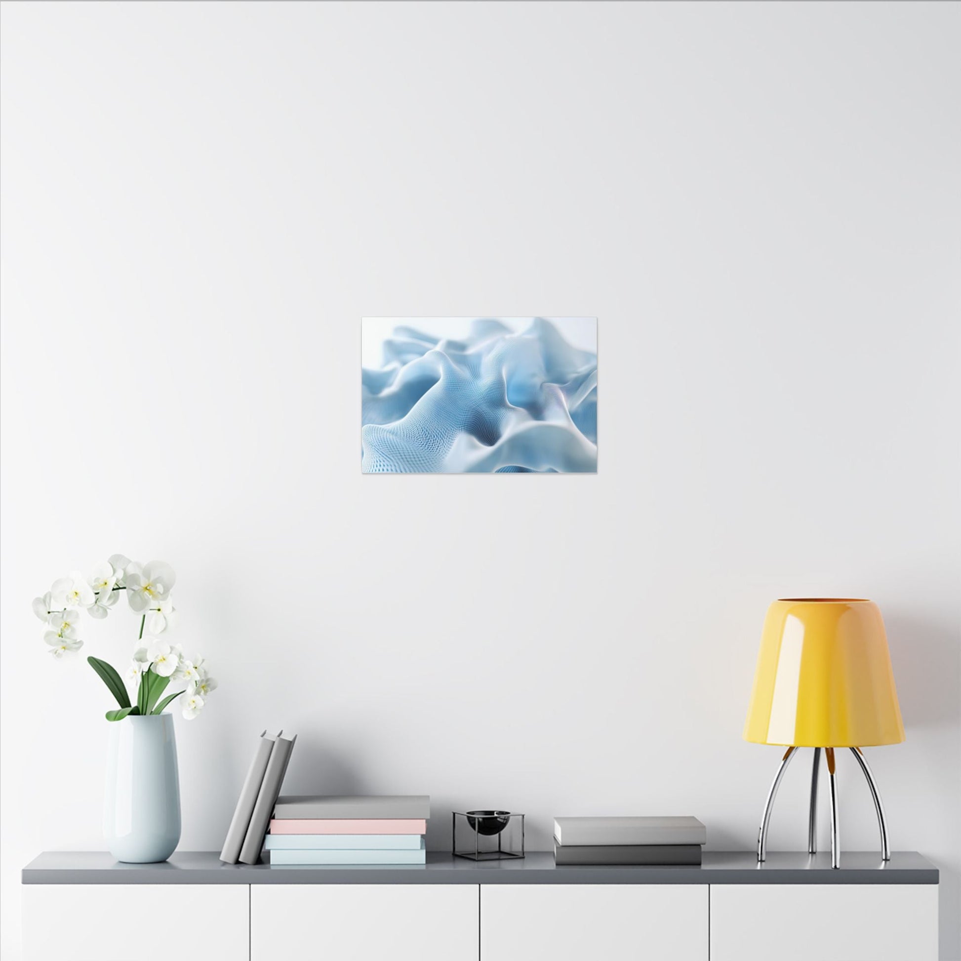 Digital Silk — Flowing Wireframe Waves Canvas - JG Visual Arts