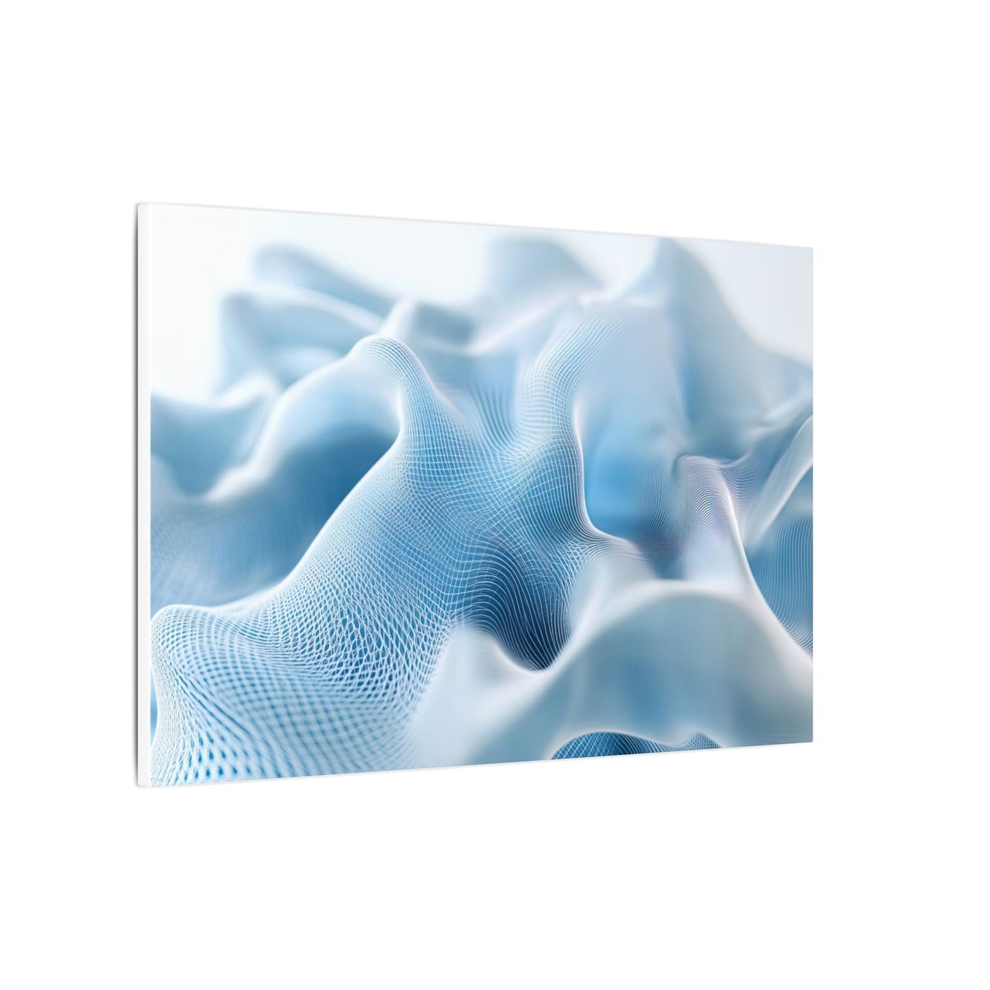 Digital Silk — Flowing Wireframe Waves Canvas - JG Visual Arts