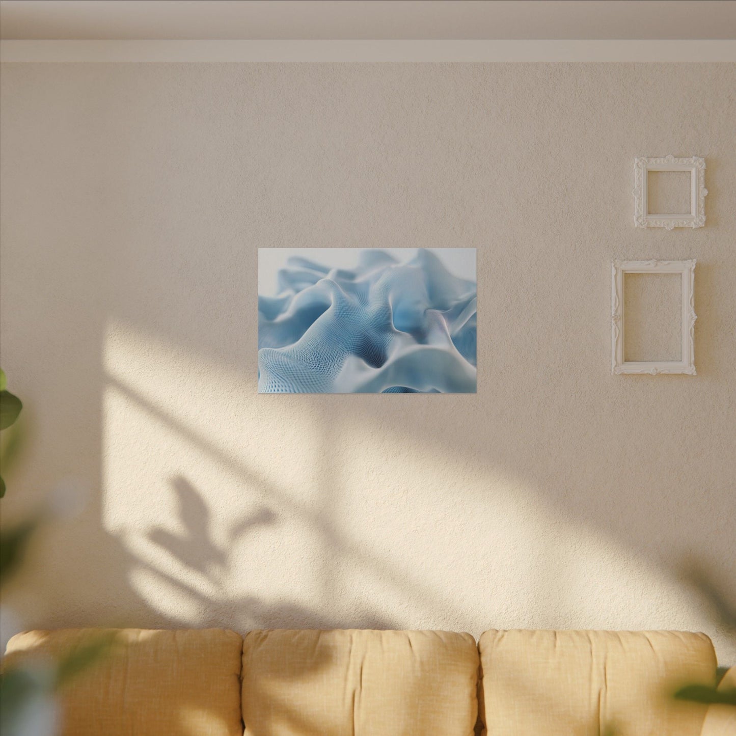 Digital Silk — Flowing Wireframe Waves Canvas - JG Visual Arts