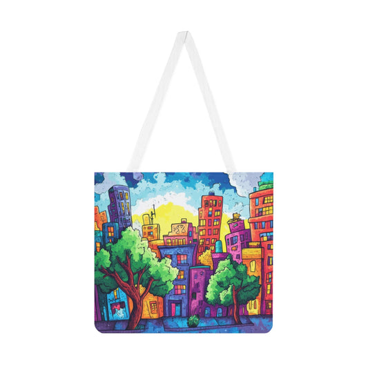 Doodle City — Whimsical Skyline Tote Bag - JDG Visual Arts