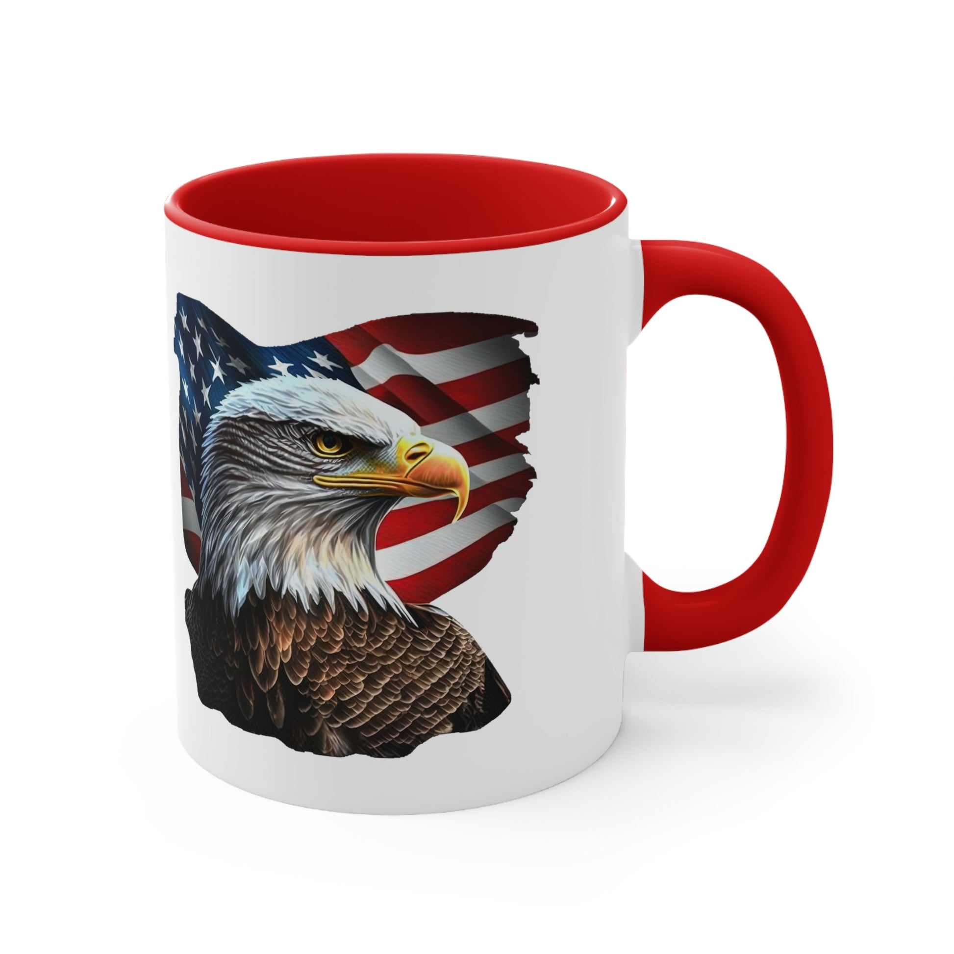 Eagle's Glory: Patriotic Two-Tone Coffee Mug, 11oz - JDG Visual Arts
