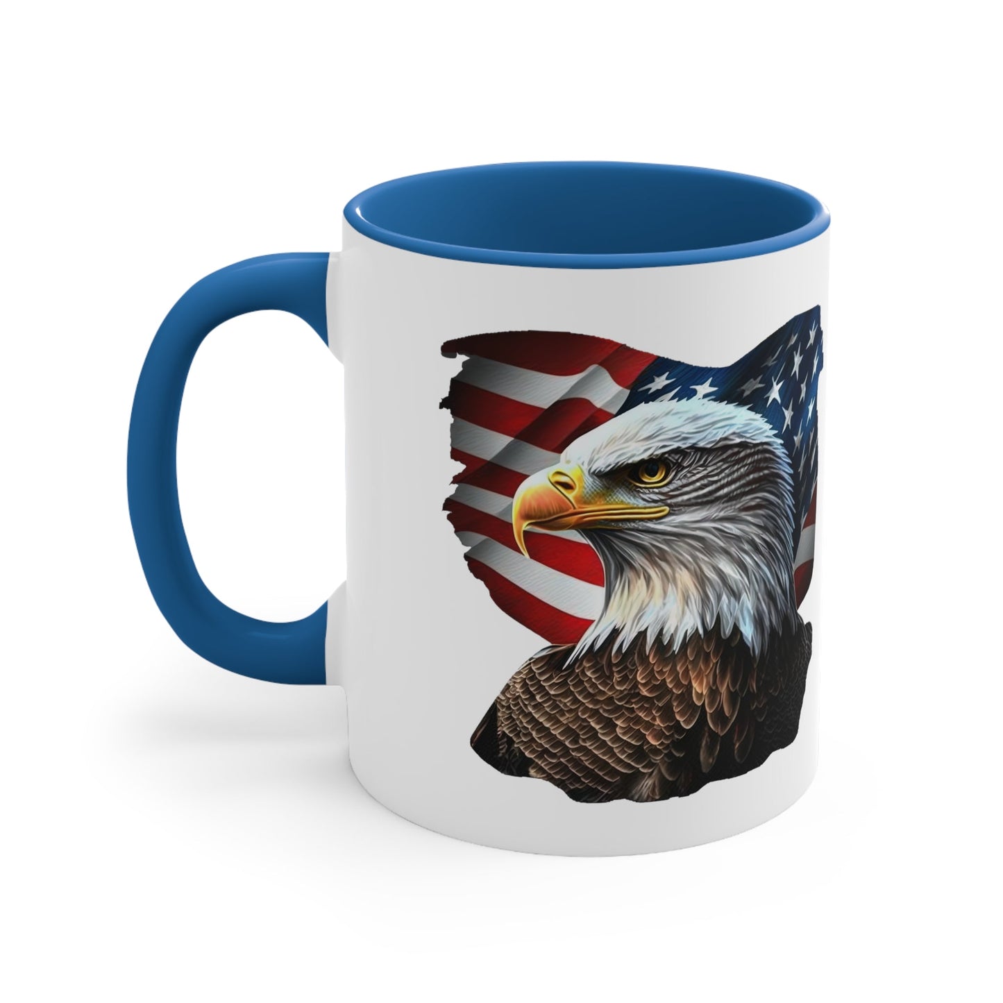 Eagle's Glory: Patriotic Two-Tone Coffee Mug, 11oz - JDG Visual Arts