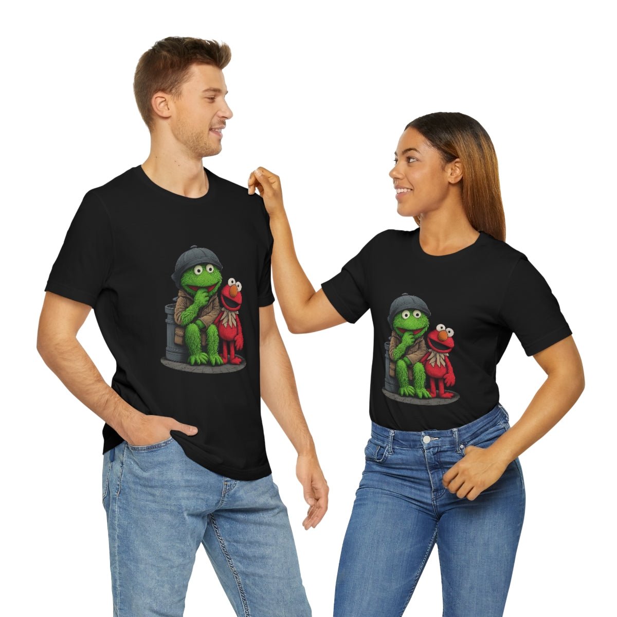 Elmo and Oscar- Unisex Short Sleeve Tee - JDG Visual Arts