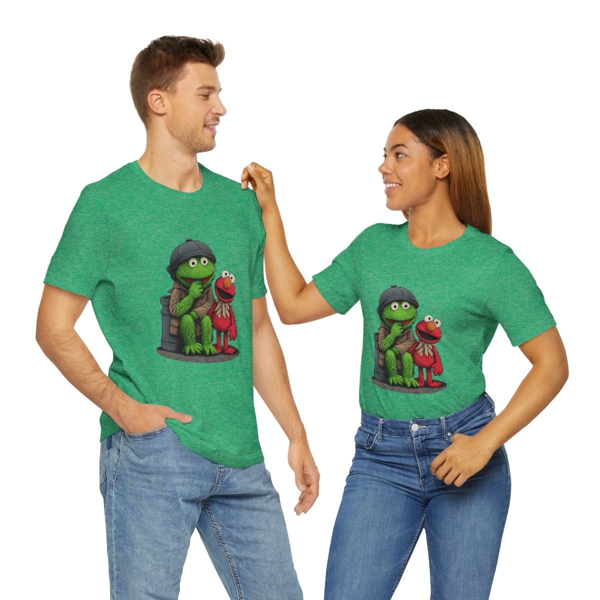 Elmo and Oscar- Unisex Short Sleeve Tee - JDG Visual Arts