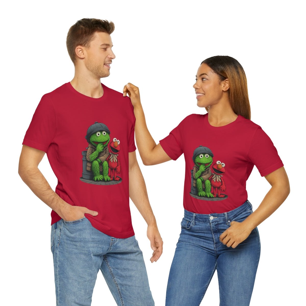 Elmo and Oscar- Unisex Short Sleeve Tee - JDG Visual Arts