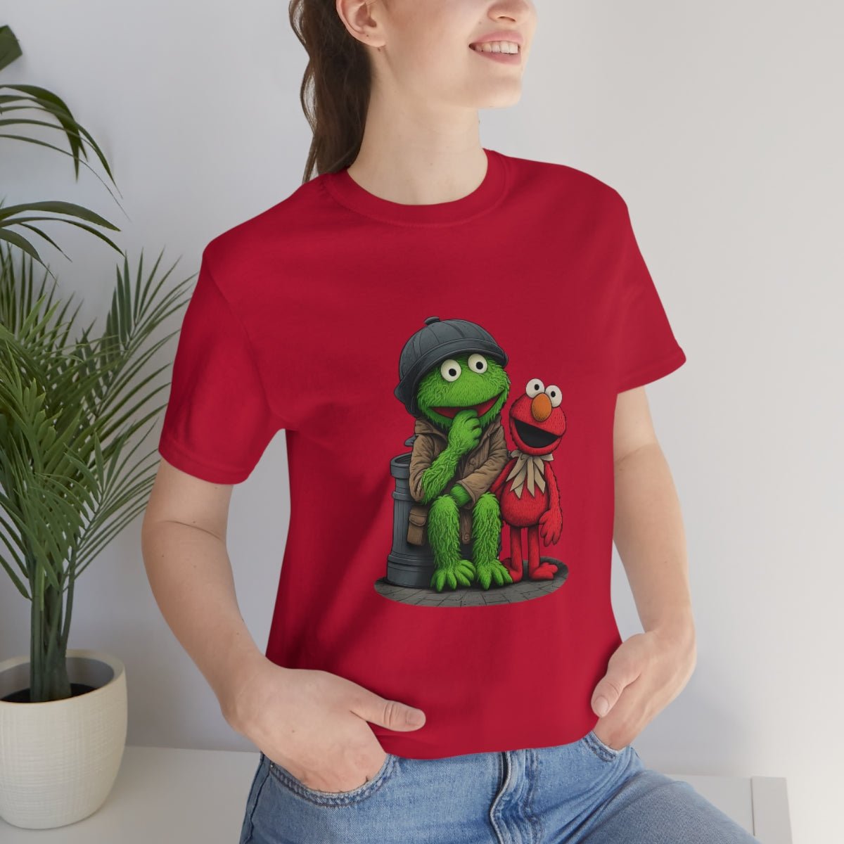 Elmo and Oscar- Unisex Short Sleeve Tee - JDG Visual Arts