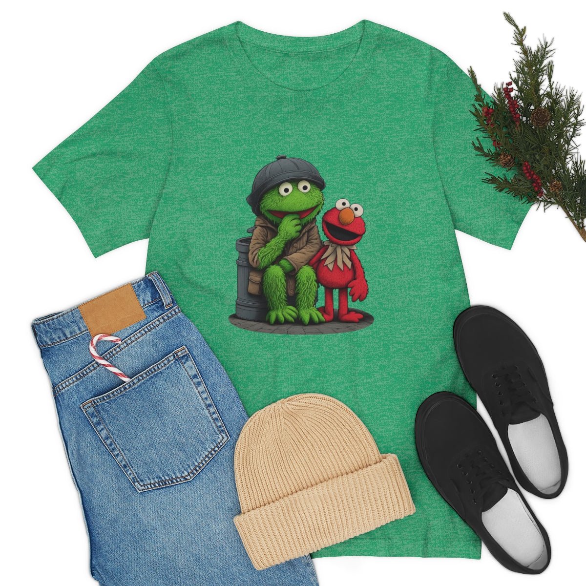 Elmo and Oscar- Unisex Short Sleeve Tee - JDG Visual Arts