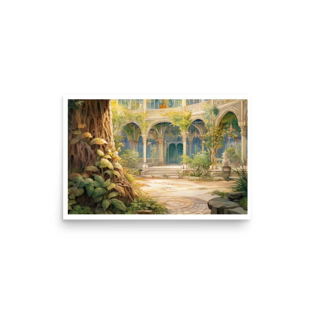 Enchanted Grove - Tree and Courtyard (Poster) - JDG Visual Arts