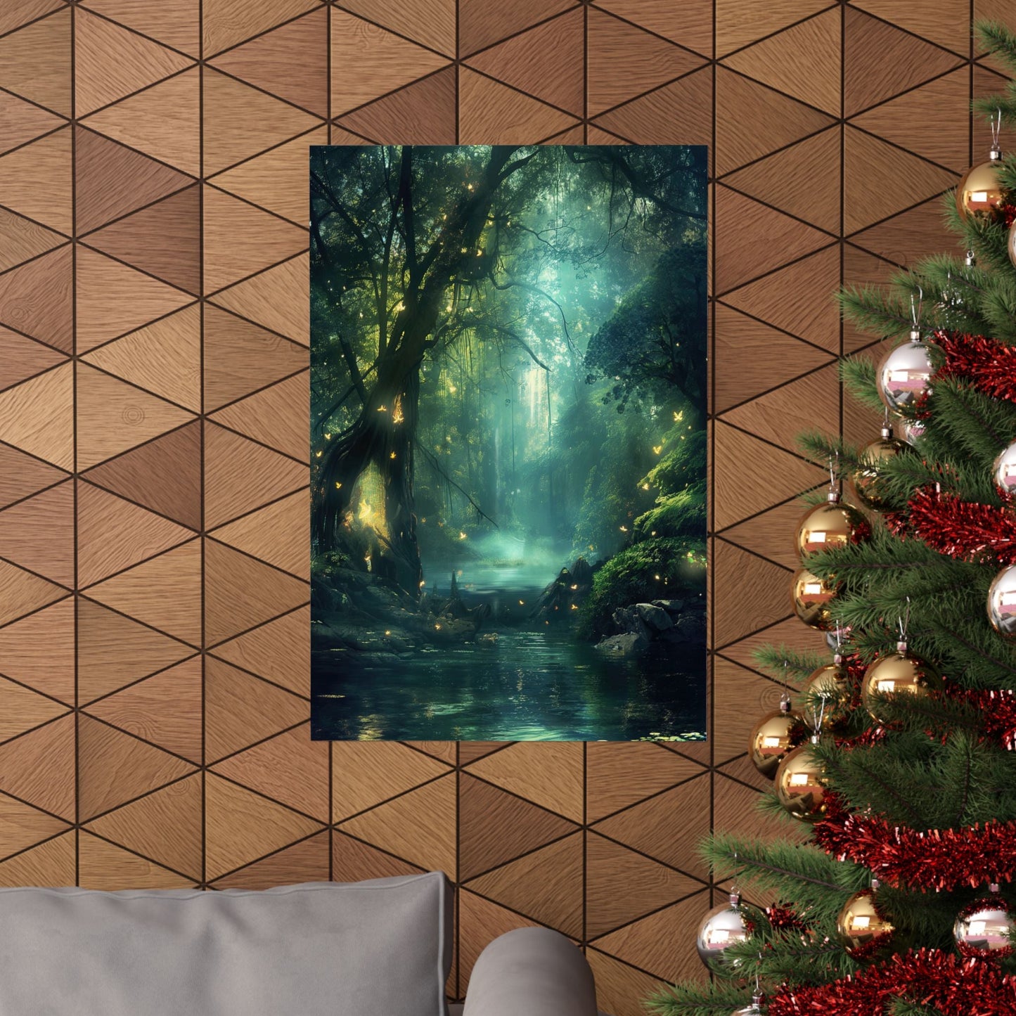 Enchanted River — Bioluminescent Forest Poster - JG Visual Arts