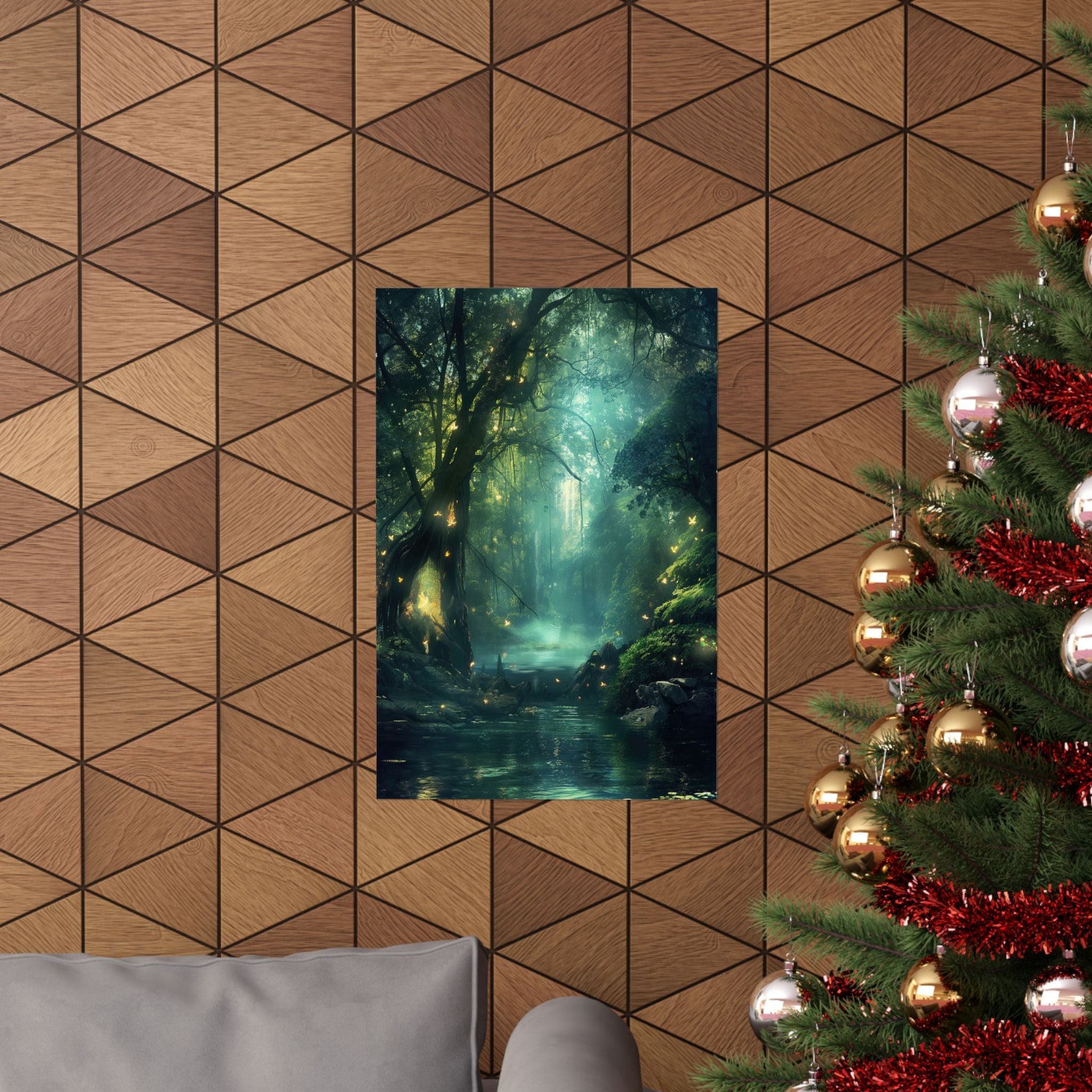 Enchanted River — Bioluminescent Forest Poster - JG Visual Arts