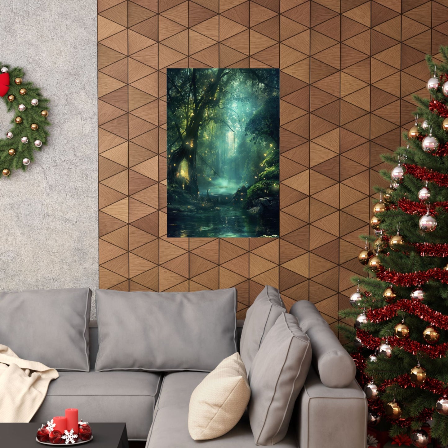 Enchanted River — Bioluminescent Forest Poster - JG Visual Arts
