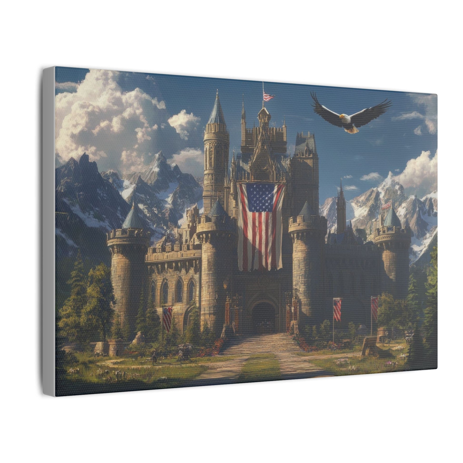 Eyrie Keep — Castle and Eagle Canvas - JG Visual Arts