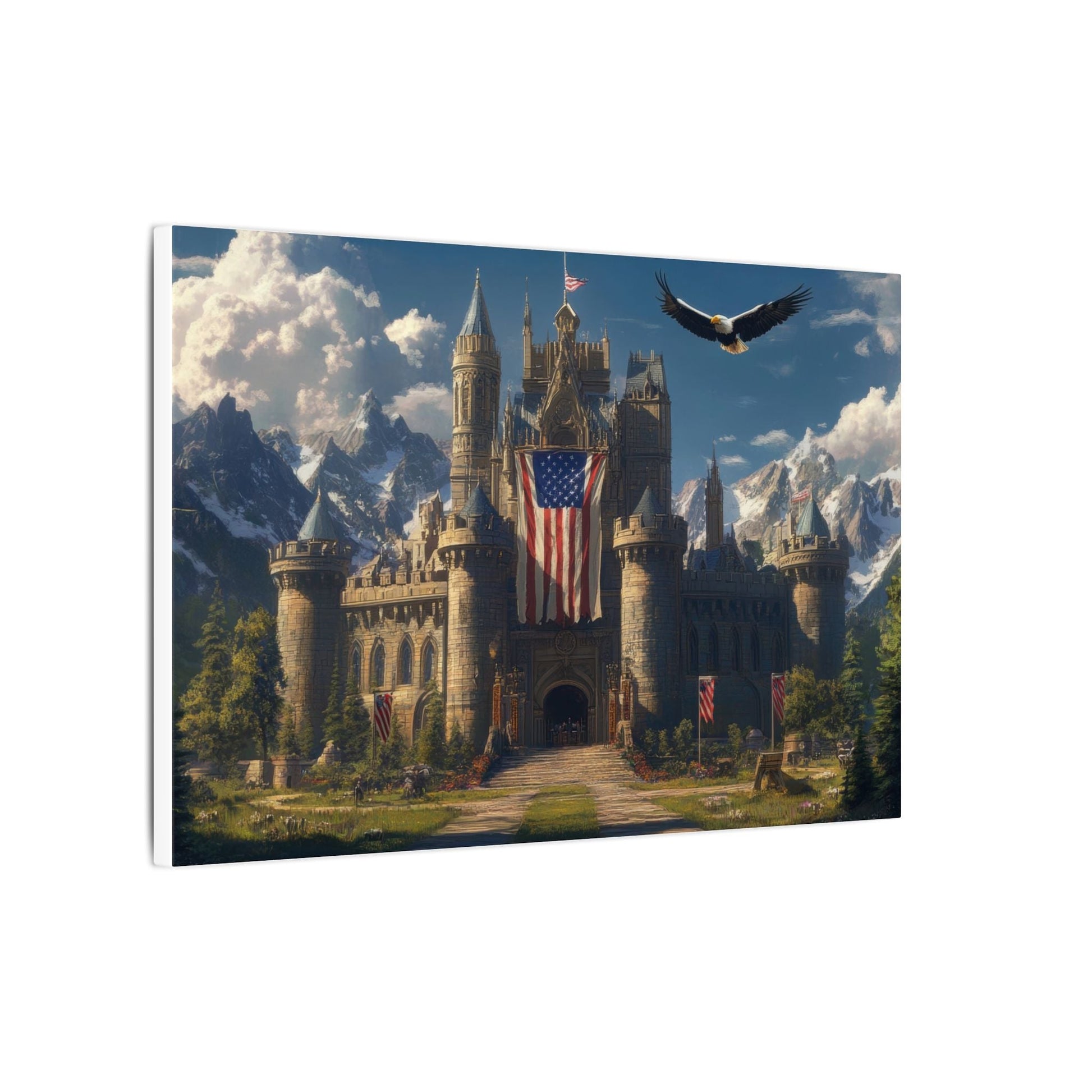Eyrie Keep — Castle and Eagle Canvas - JG Visual Arts