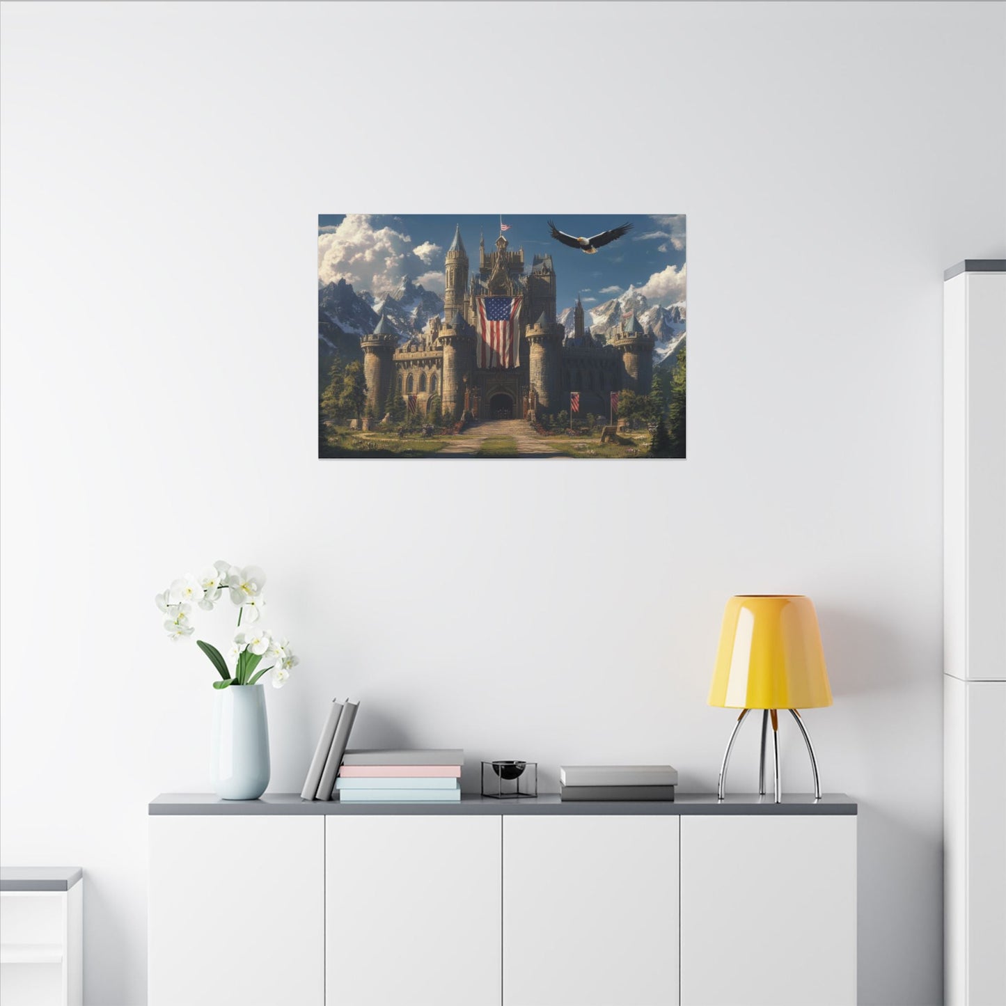 Eyrie Keep — Castle and Eagle Canvas - JG Visual Arts