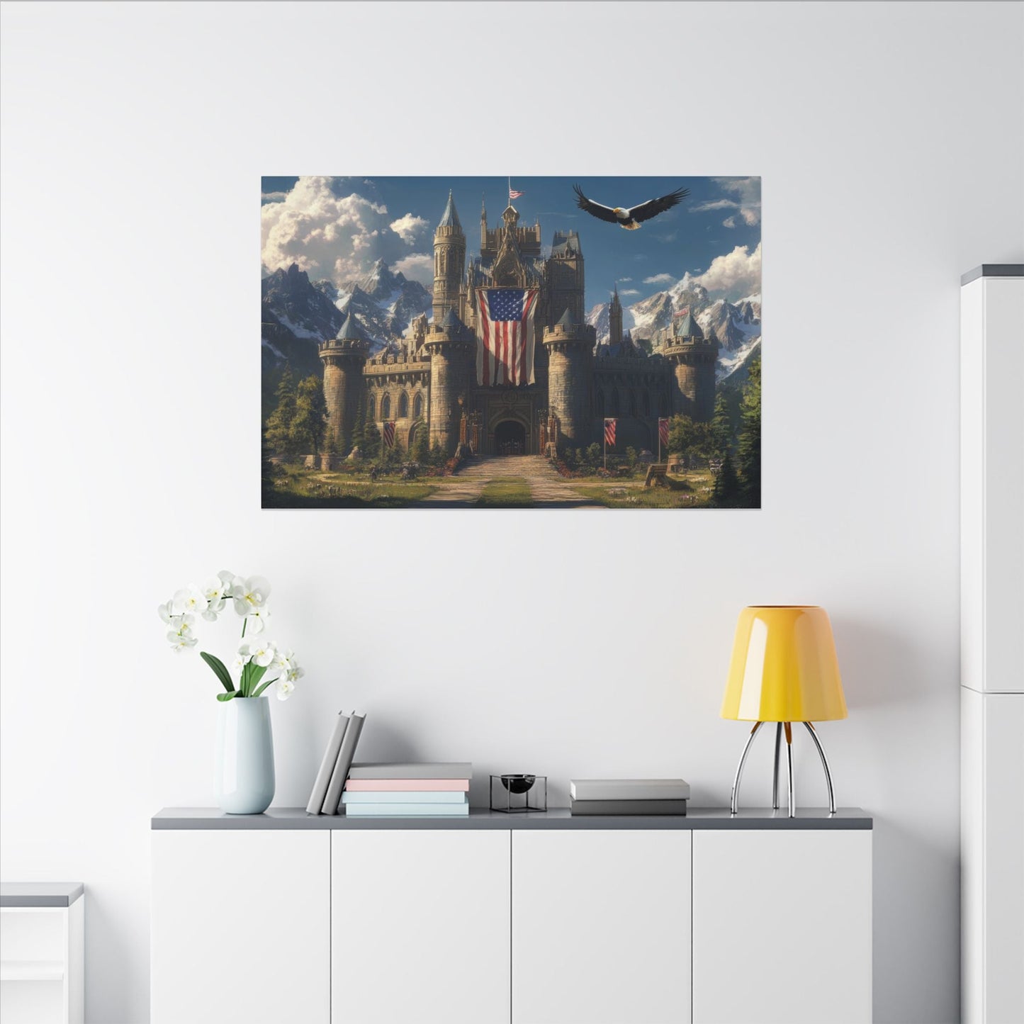 Eyrie Keep — Castle and Eagle Canvas - JG Visual Arts