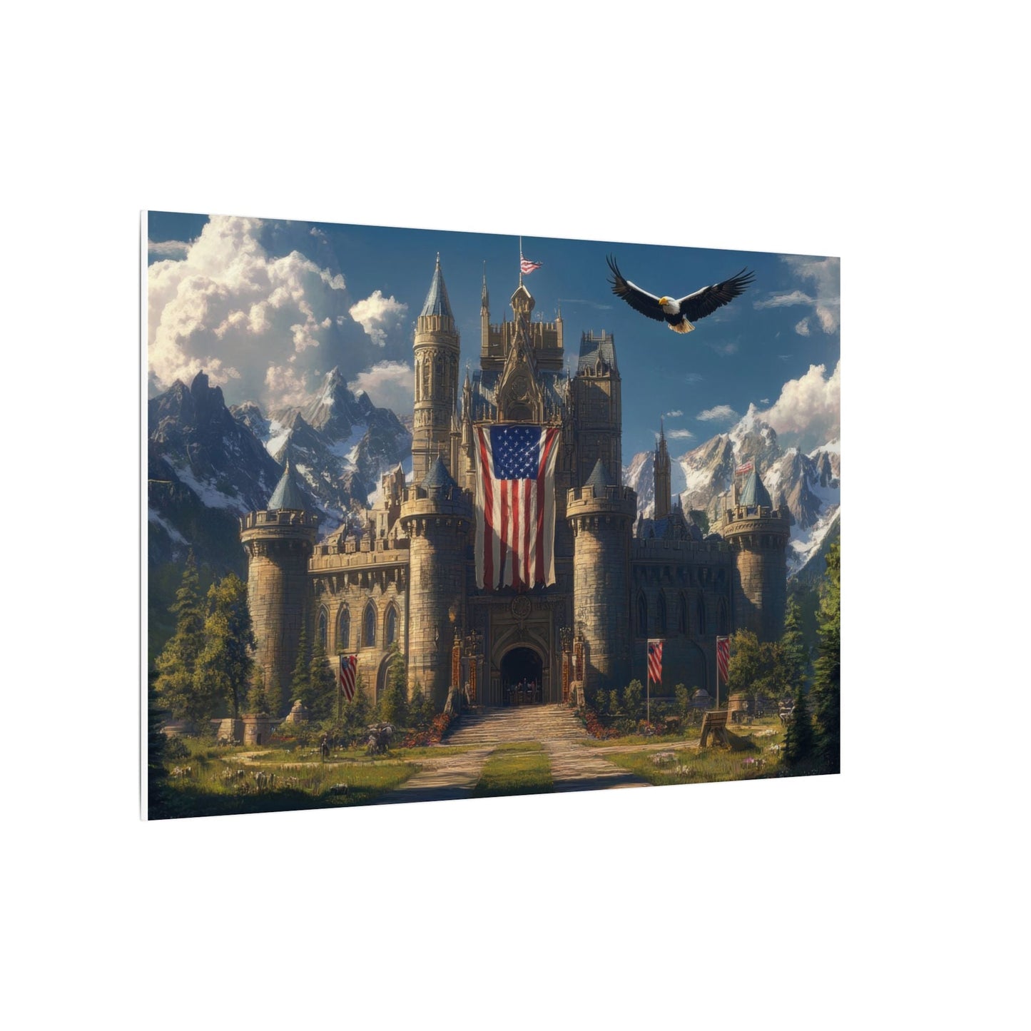Eyrie Keep — Castle and Eagle Canvas - JG Visual Arts