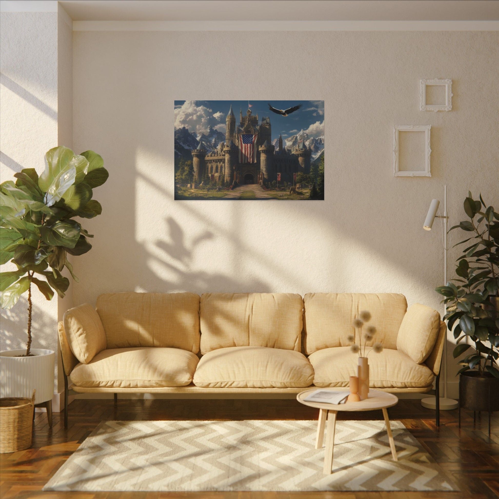 Eyrie Keep — Castle and Eagle Canvas - JG Visual Arts
