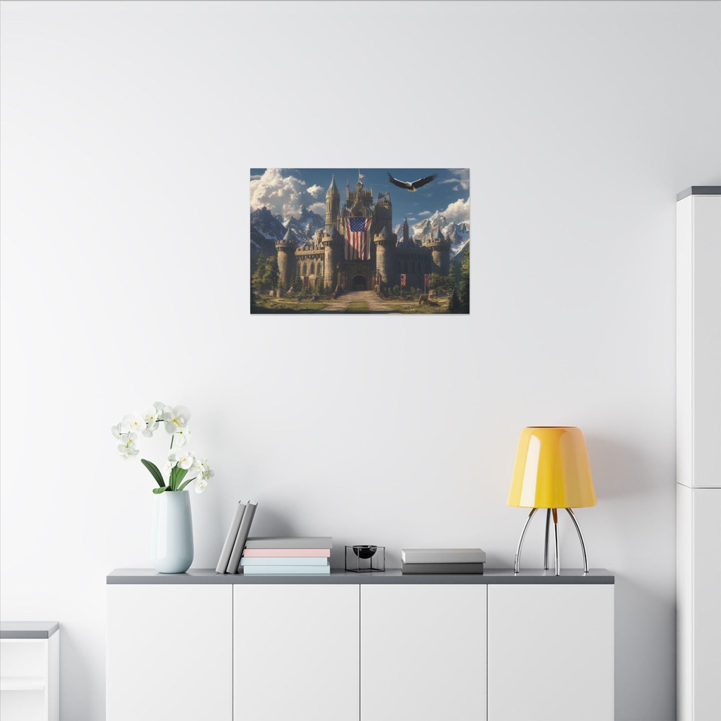 Eyrie Keep — Castle and Eagle Canvas - JG Visual Arts